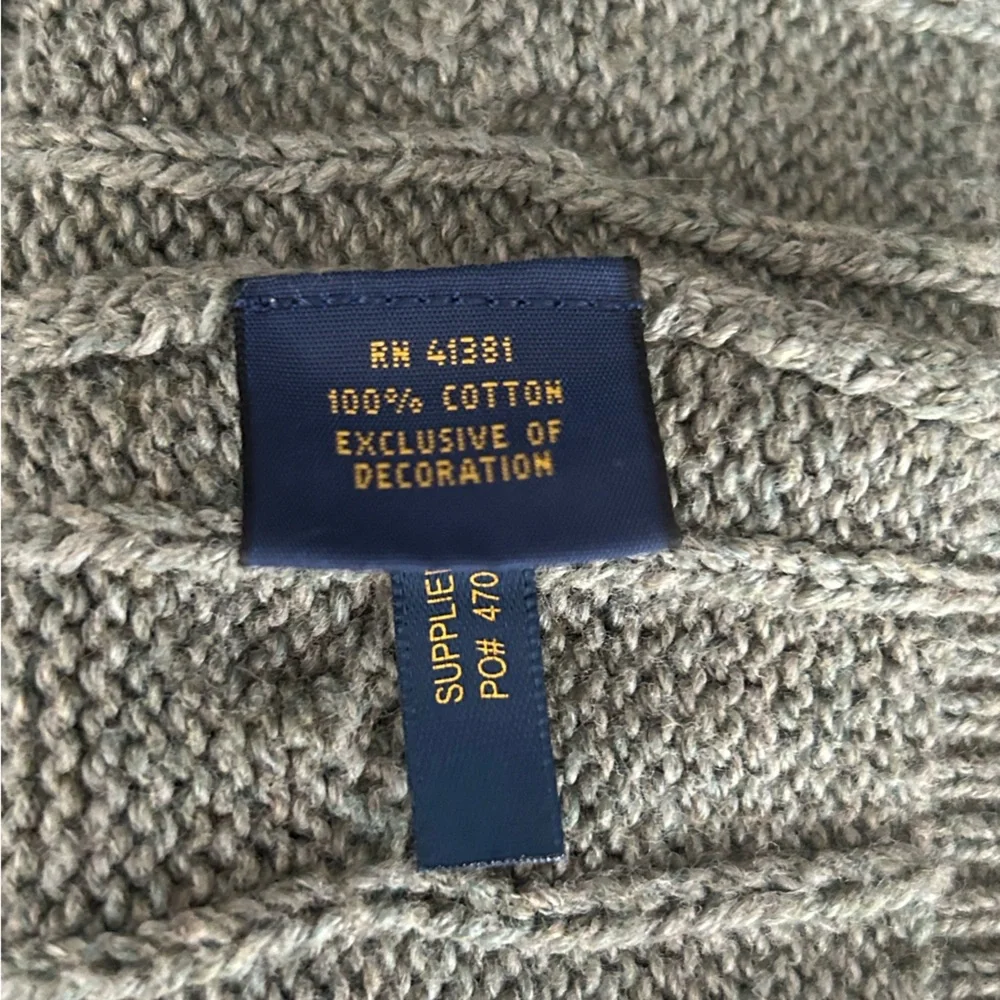 Ralph Lauren Polo Half Zip Cable Knit Sweater Logo Size XL - Picture 8 of 10